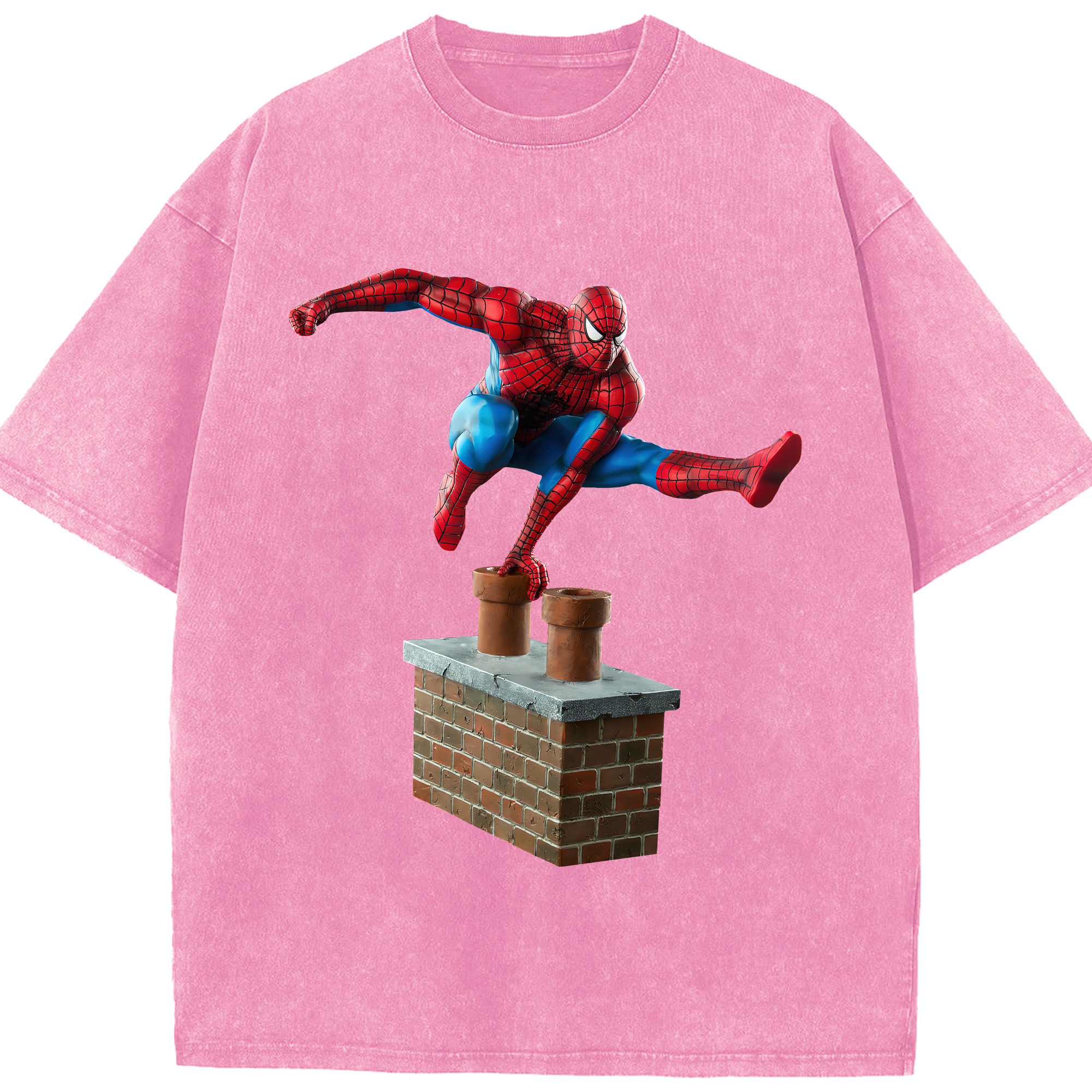 （画像用） Spider Man スパイダーマン 綿100% ヴィンテージ風 半袖Tシャツ（フロントプリント）